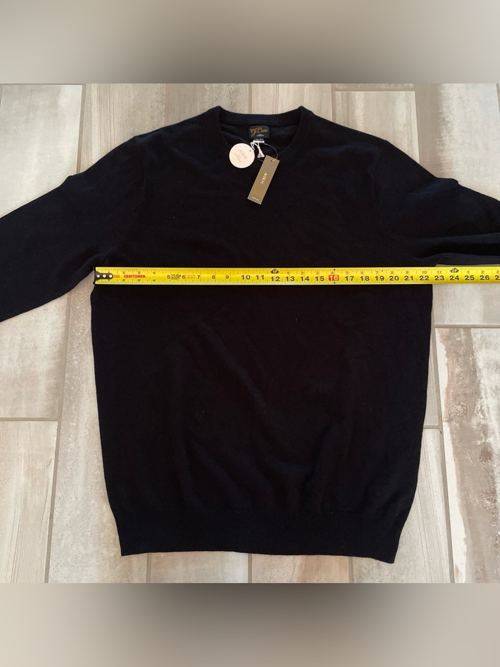 NWT J. CREW Cashmere Crewneck Sweater Black Men’s Size XL-T $158 Preppy - Picture 8 of 11